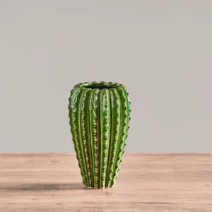 Wazon kaktus zielony ceramiczny 12,5 x 20,5 cm
